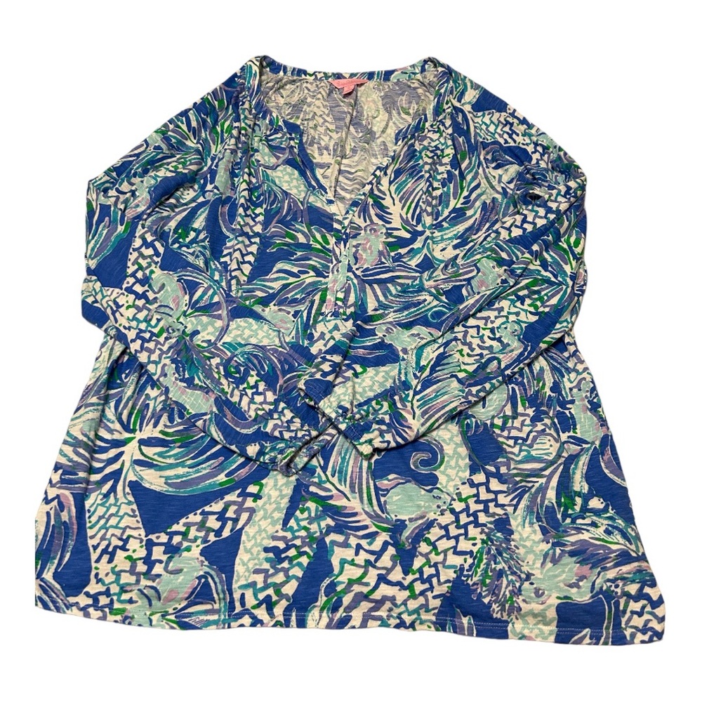 Lilly Pulitzer Blue Long Sleeve T-shirt. Size XL.